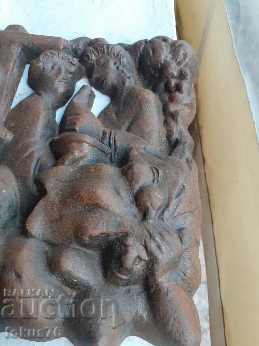 Cast iron panel Cosmas and Damian by Jürgen Weber - signed and dated - 7 Cast iron panel Cosmas and Damian by Jürgen Weber - signed and dated - 7