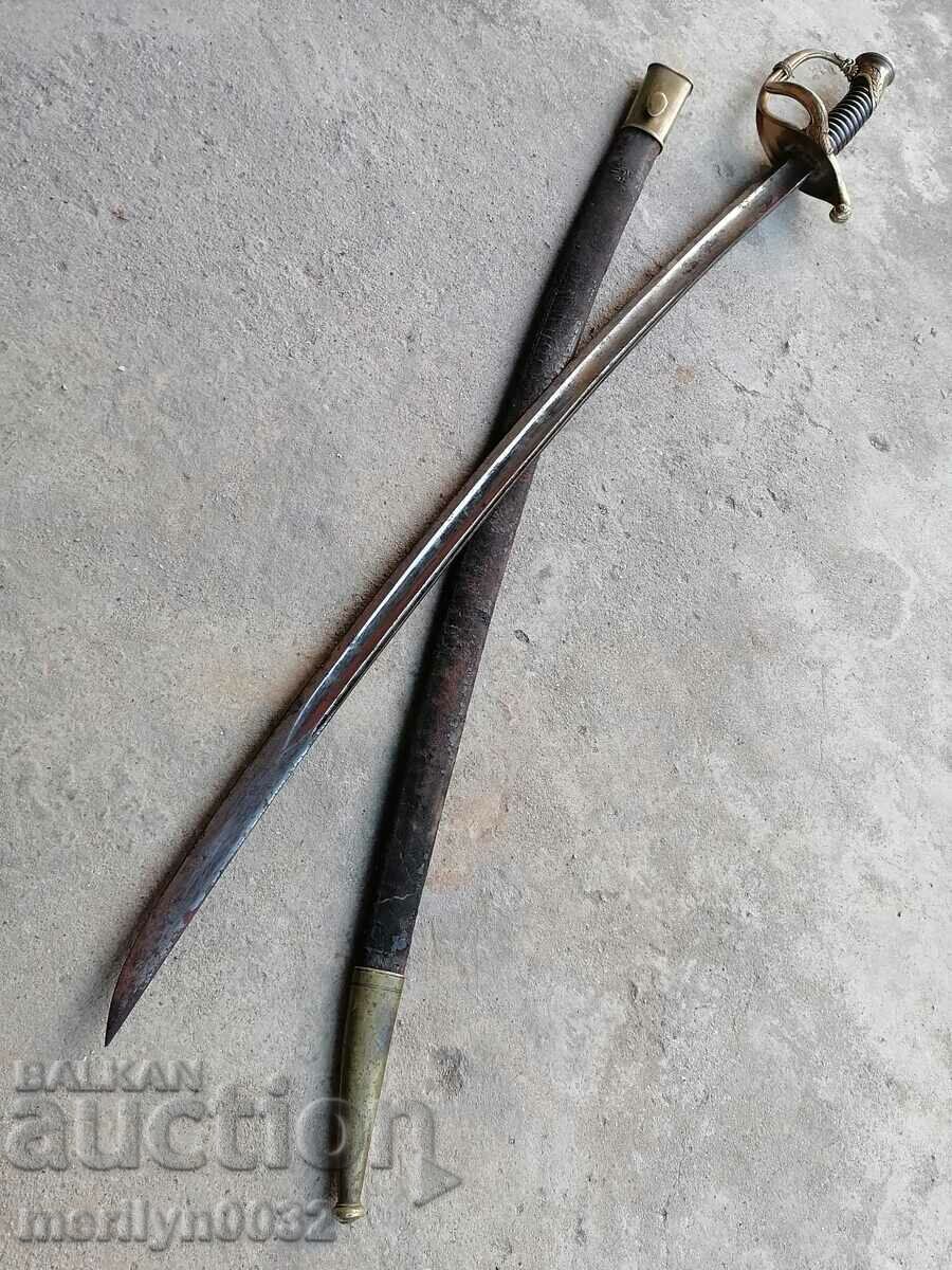 Δημοπρασία Γαλλικό Ναυτικό Sabre Leather Kania Checkers Blade Guard