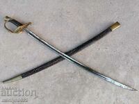 Френска морска офицерска сабя кожена кания шашка острие гард