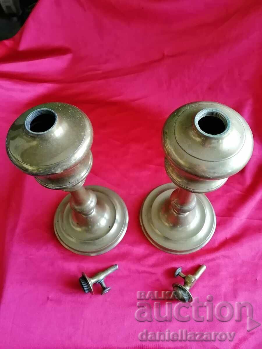 19th Century GARDON Brevete Pair of French Oil Lamps Bronze - 5 19th Century GARDON Brevete Pair of French Oil Lamps Bronze - 5