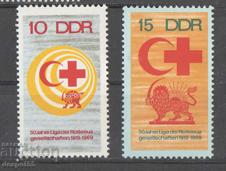1969. ГДР. 50-годишнината на Червения кръст.