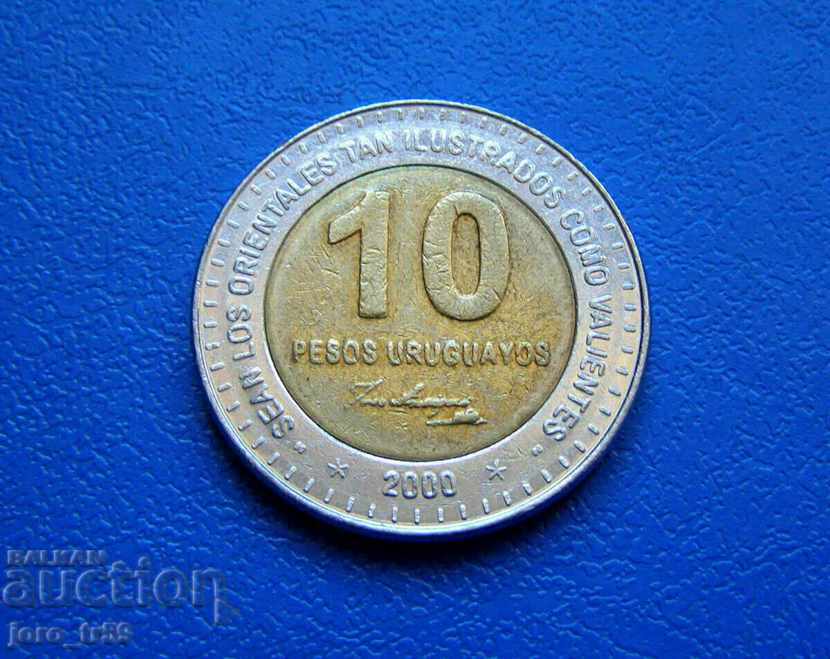 Uruguay 10 pesos/10 pesos/ 2000