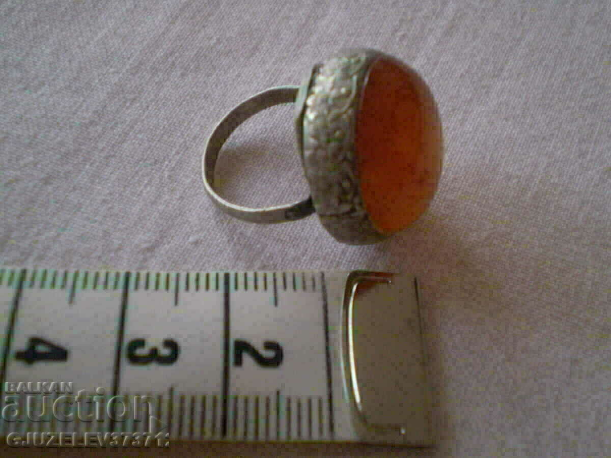 Old silver ring with natural Amber with price 50.00 BGN | € 25.56 Old silver ring with natural Amber with price 50.00 BGN | € 25.56