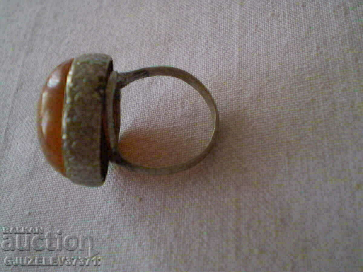 Old silver ring with natural Amber Old silver ring with natural Amber