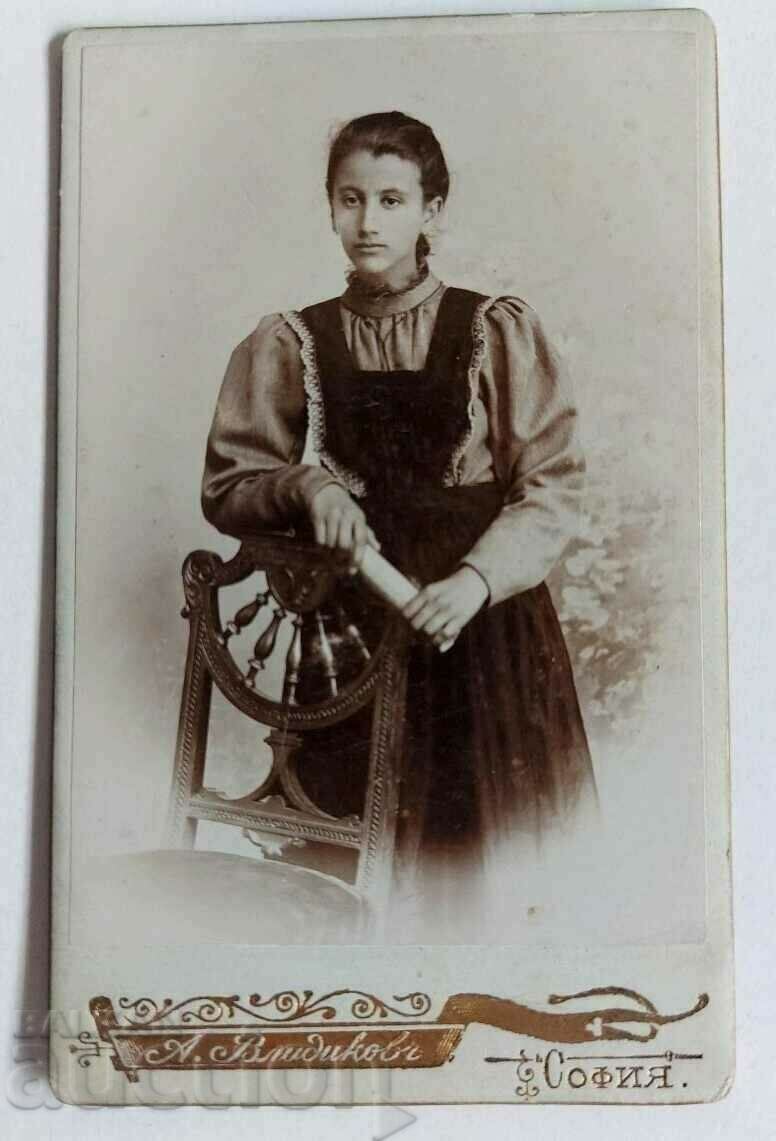 1899 SOFIA GIRL WOMAN OLD PHOTO PHOTO CARDBOARD