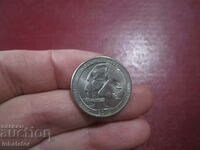 2013 год 25 цента Ръшмор, Южна Дакота  буква Р
