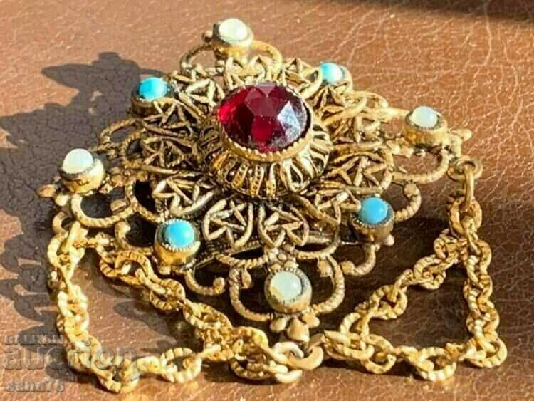 Uniquely beautiful antique filigree brooch - Kingdom of Bulgaria