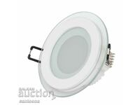 Φακίδα LED για ενσωμάτωση - κύκλος, λευκό φως 6W, οδηγός