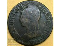 Franta 5 centimes 1796 Lan 5 BI - destul de rar