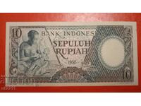 Банкнота 10 рупии Индонезия