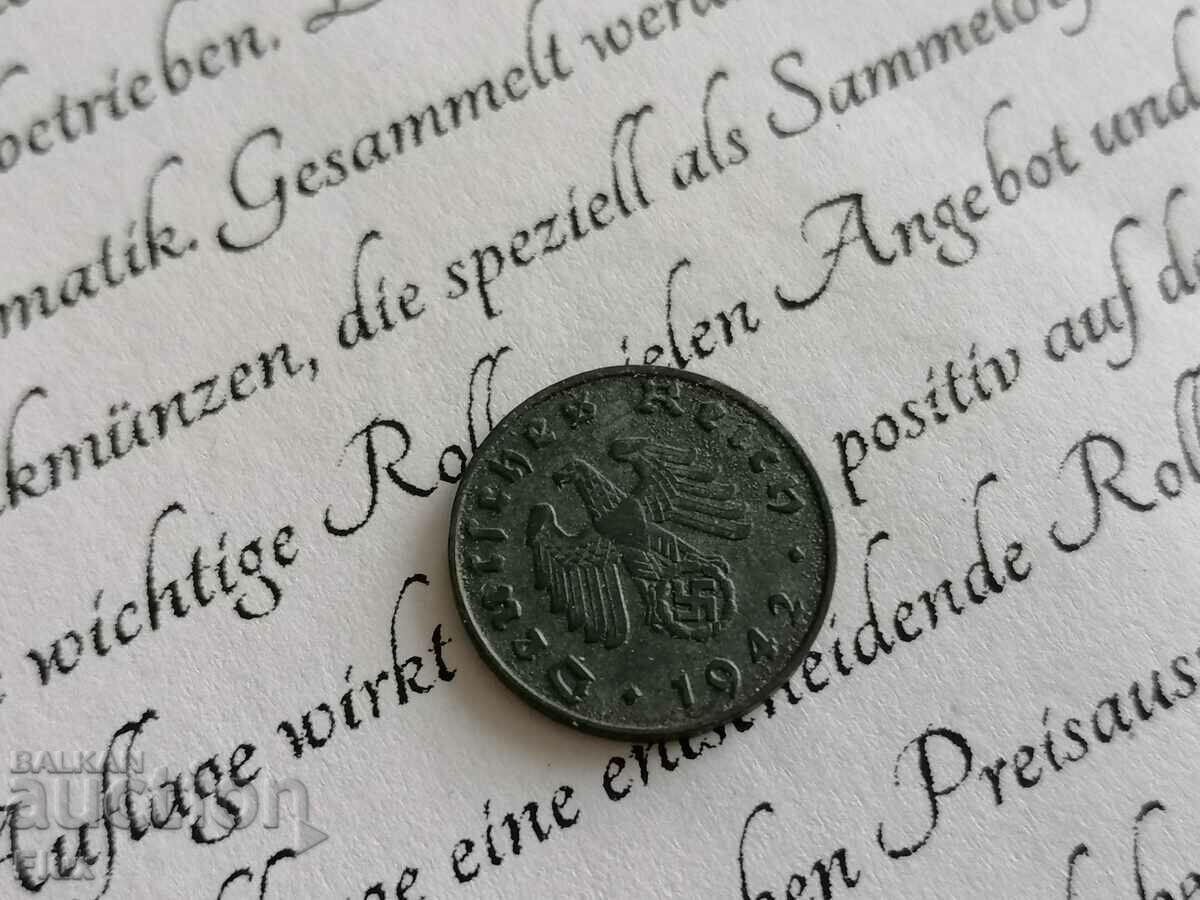 Κέρμα Ράιχ - Γερμανία - 1 pfennig 1942; σειρά Β με τιμή 5.20 BGN | € 2.66 Κέρμα Ράιχ - Γερμανία - 1 pfennig 1942; σειρά Β με τιμή 5.20 BGN | € 2.66