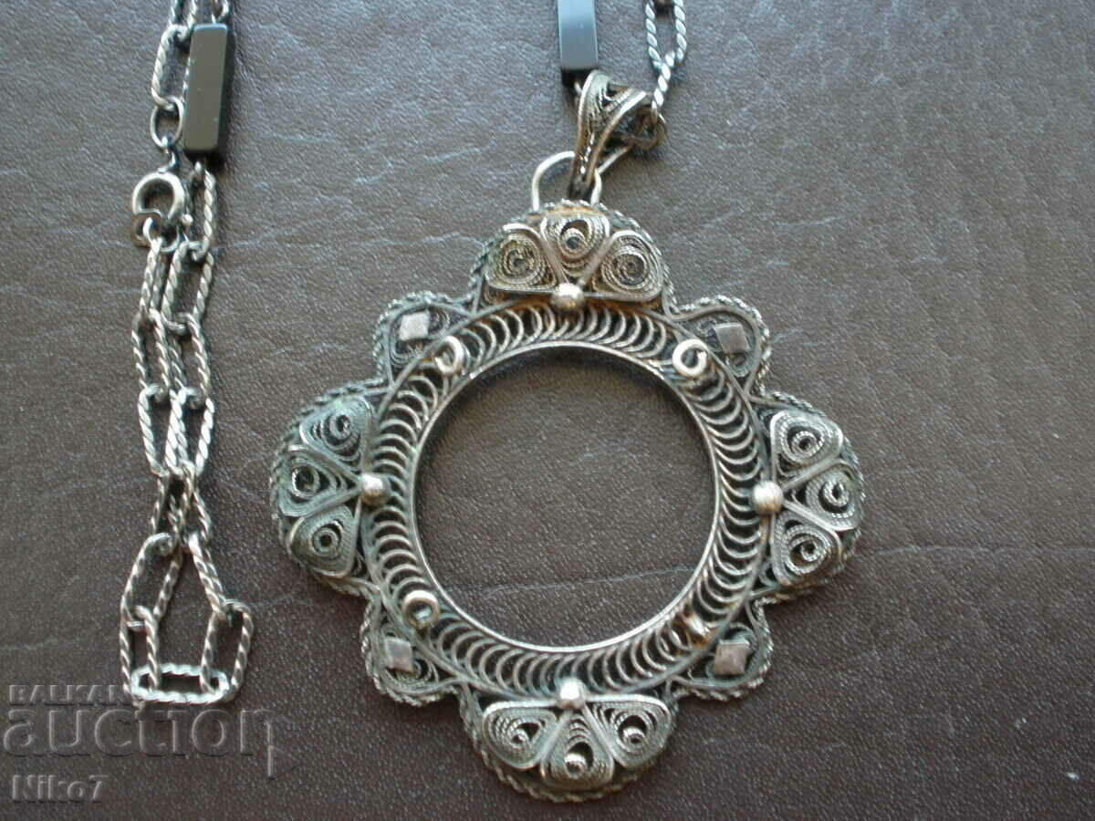 Antique silver medallion, necklace, necklace. with price € 34.99 | 68.43 BGN