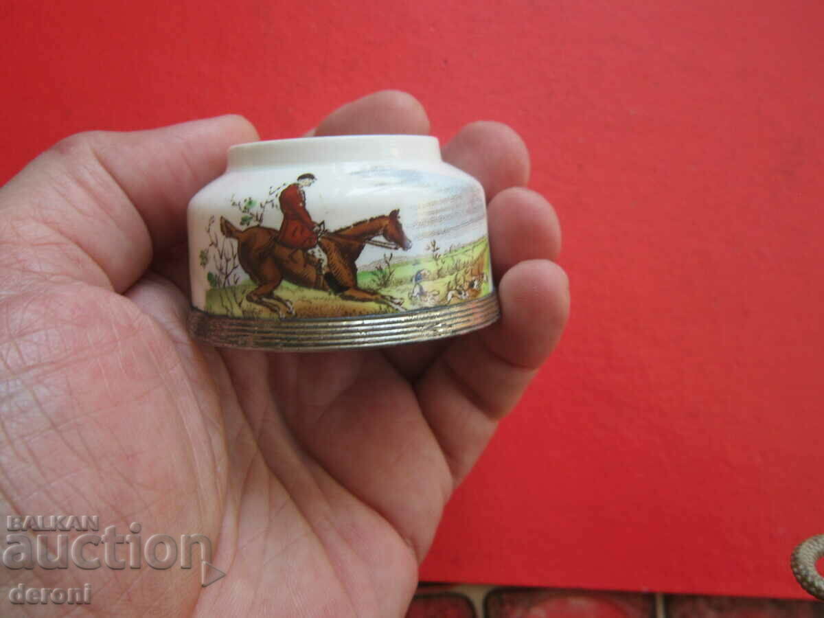 Μοναδικό αγγλικό κύπελλο πορσελάνης με ασημί εξαρτήματα - 7 Μοναδικό αγγλικό κύπελλο πορσελάνης με ασημί εξαρτήματα - 7