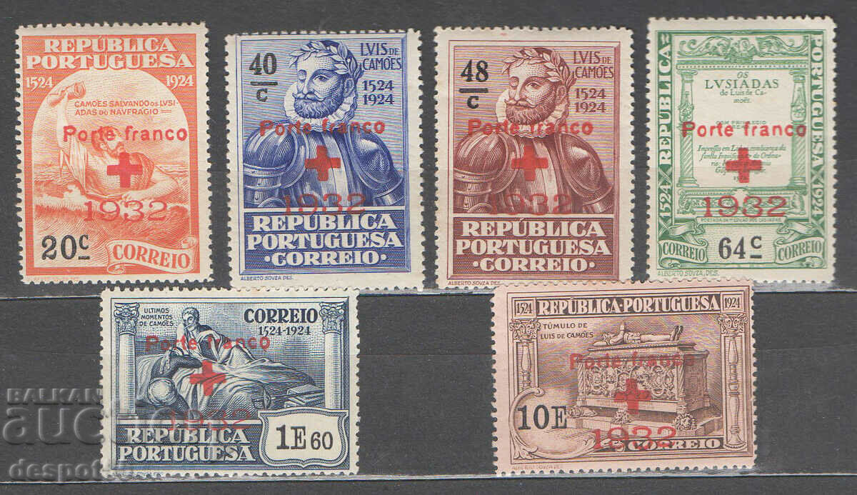 1932. Portugalia - Porto franco. Pentru Crucea Roșie.