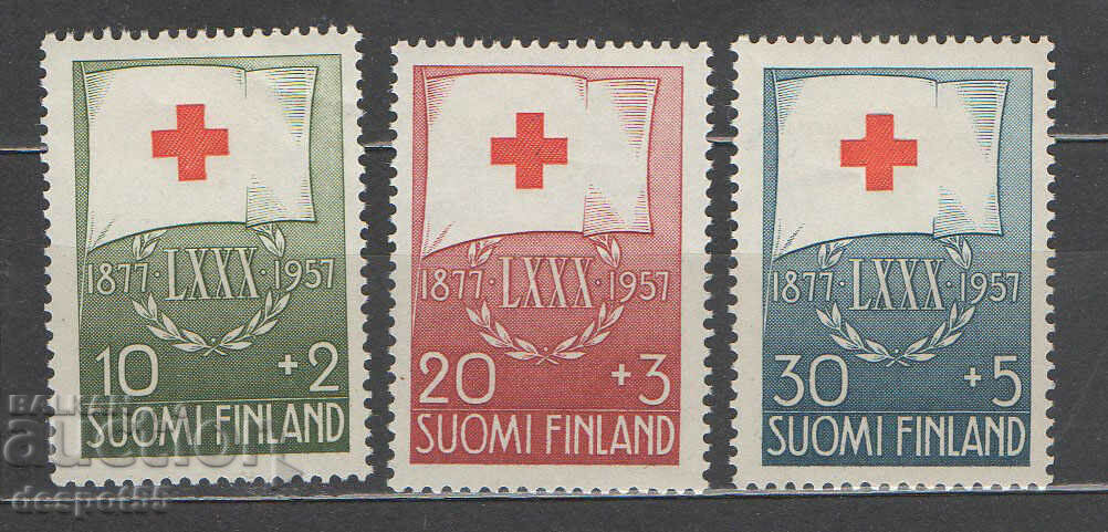 1957. Finland. The 80th anniversary of the Red Cross.