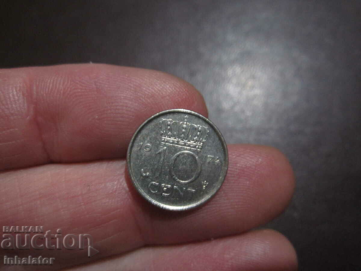 1974 год 10 цента  Холандия