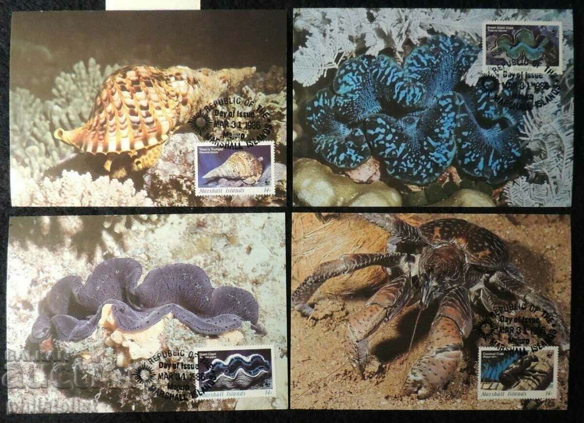 Маршалови острови 1986 -  4 броя Карти Максимум - WWF