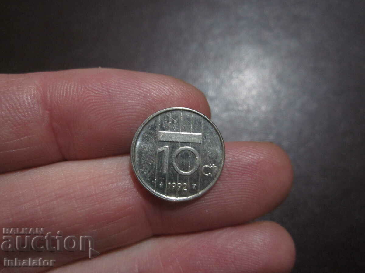 1992 год 10 цента  Холандия