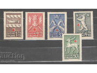 1942. Финландия. Червения кръст - феодални гербове.