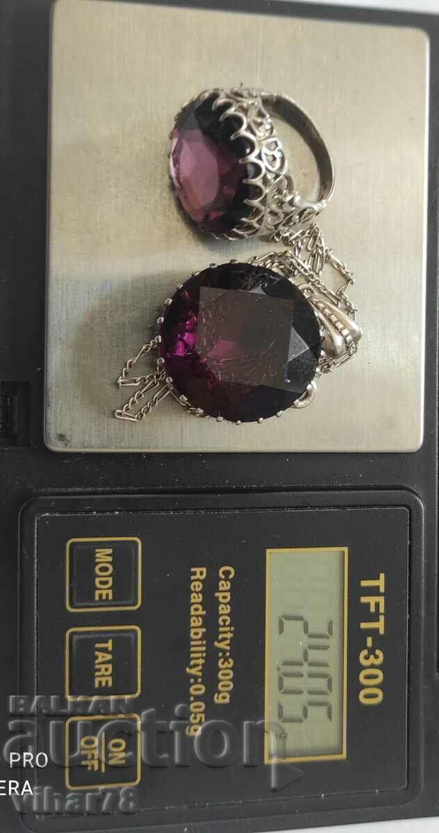 Delivery of Silver set Ring with Pendant Delivery of Silver set Ring with Pendant