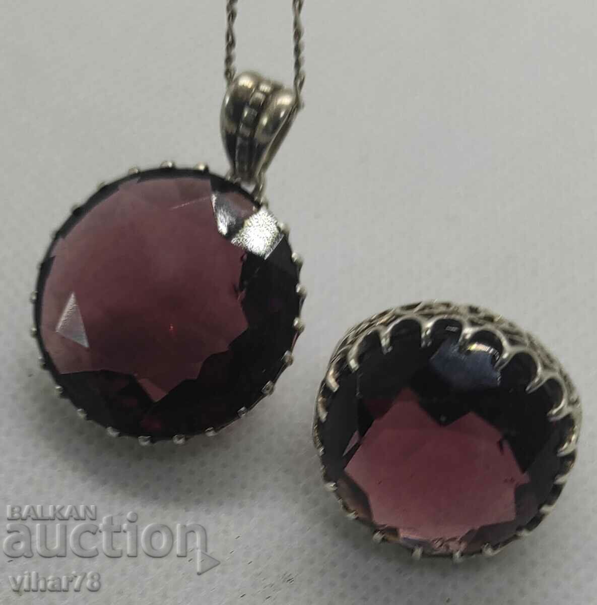 Set de argint Inel cu pandantiv