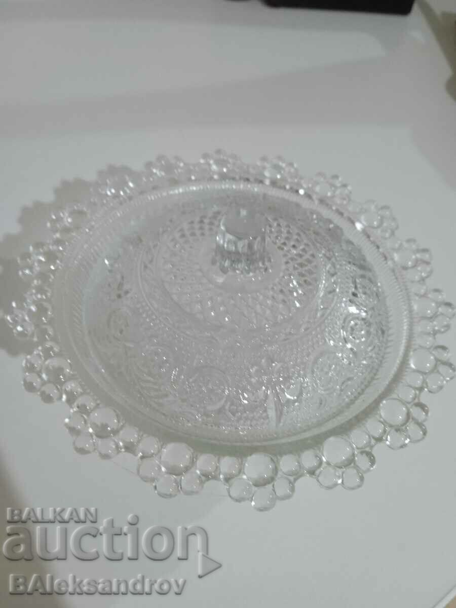 Delivery of Two glass bowls with lids for nuts