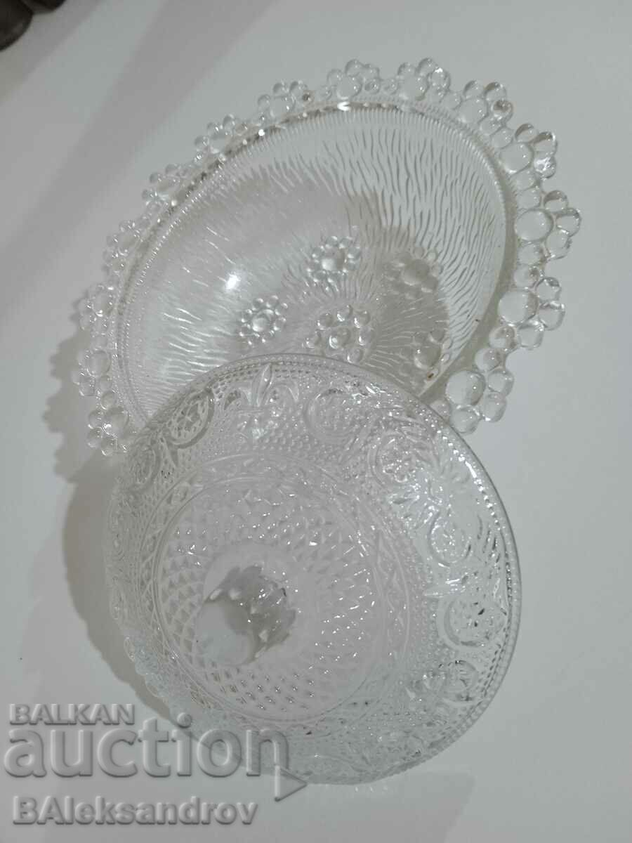 Two glass bowls with lids for nuts - 6 Two glass bowls with lids for nuts - 6