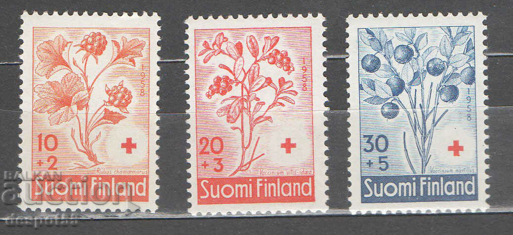 1958. Finland. Flowers - Red Cross Charity.