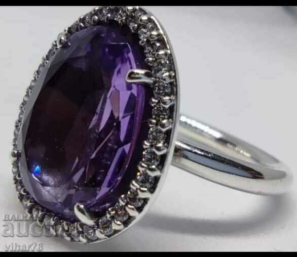 Delivery of Very beautiful silver ring with amethyst Delivery of Very beautiful silver ring with amethyst