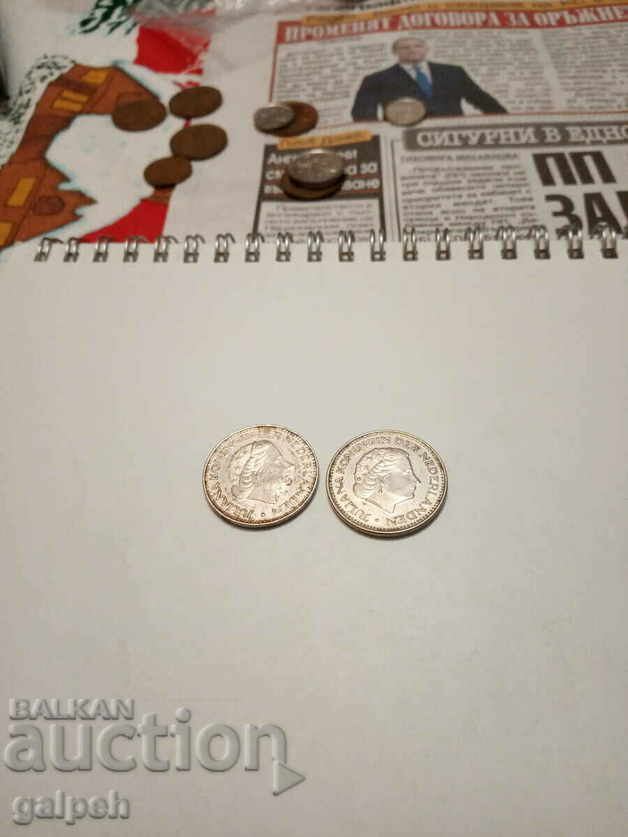 NETHERLANDS - LOT 1 GULDEN - 2 pcs. - BGN 2.5 with price 2.50 BGN | € 1.28 NETHERLANDS - LOT 1 GULDEN - 2 pcs. - BGN 2.5 with price 2.50 BGN | € 1.28