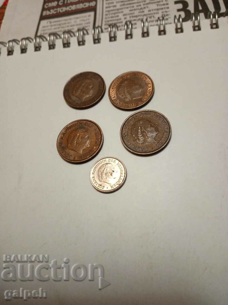 NETHERLANDS - MIXED LOT 5.10 c. - 5 pcs. - BGN 2 with price 1.60 BGN | € 0.82