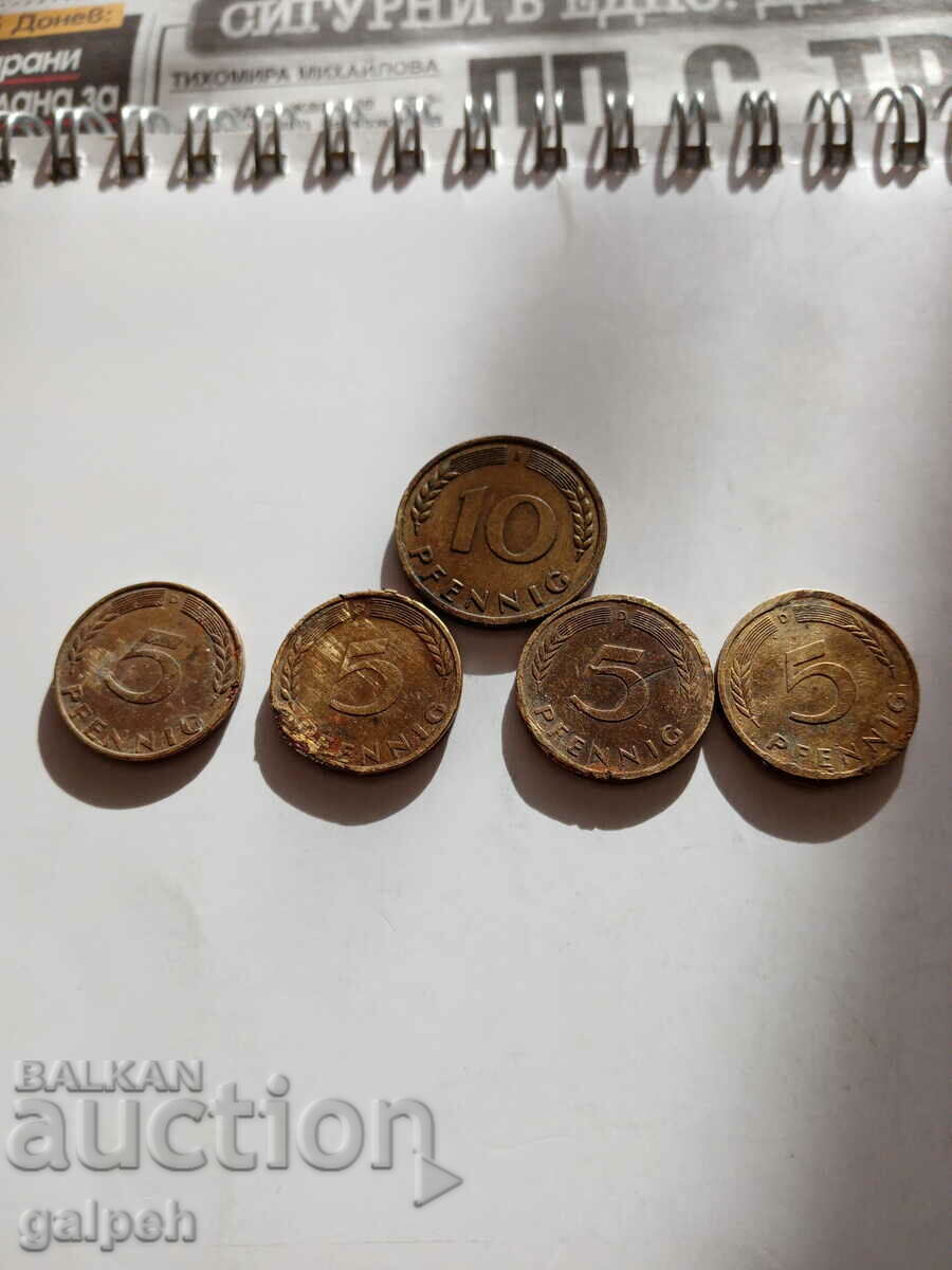 GERMANY - LOT OF PFENNINGS - 9 pcs. - BGN 2.5 - 6 GERMANY - LOT OF PFENNINGS - 9 pcs. - BGN 2.5 - 6