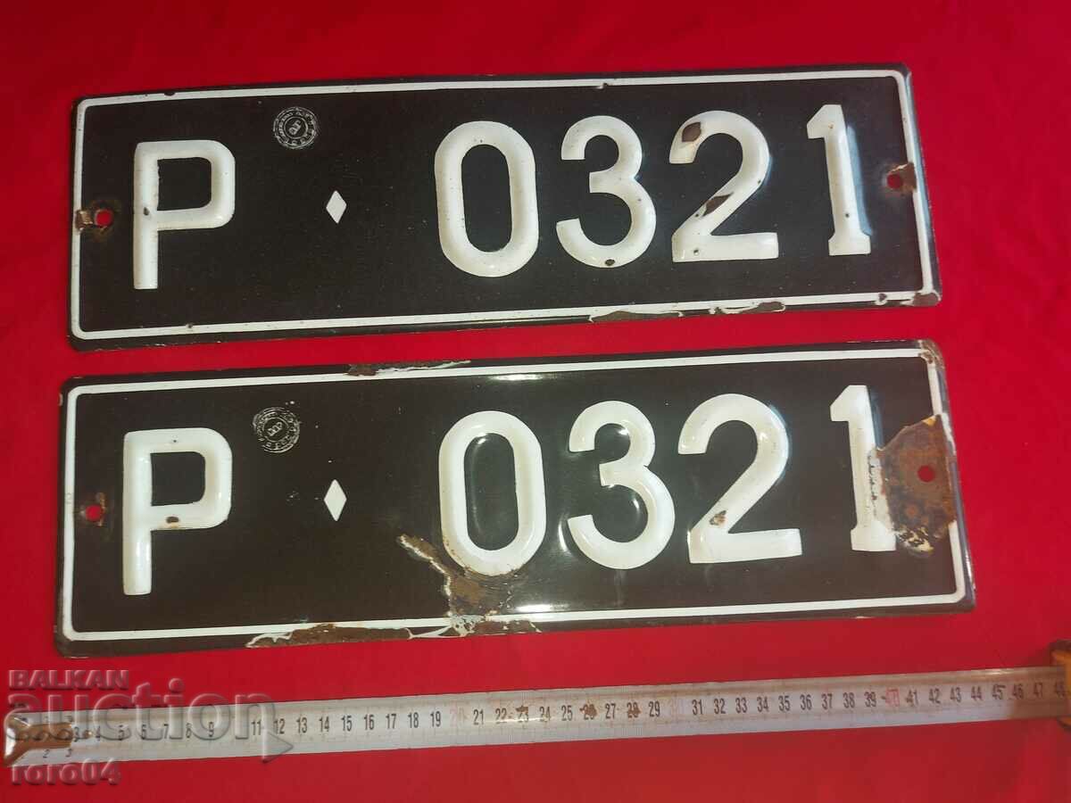 ENAMEL NUMBERS - PAIR - 5 ENAMEL NUMBERS - PAIR - 5