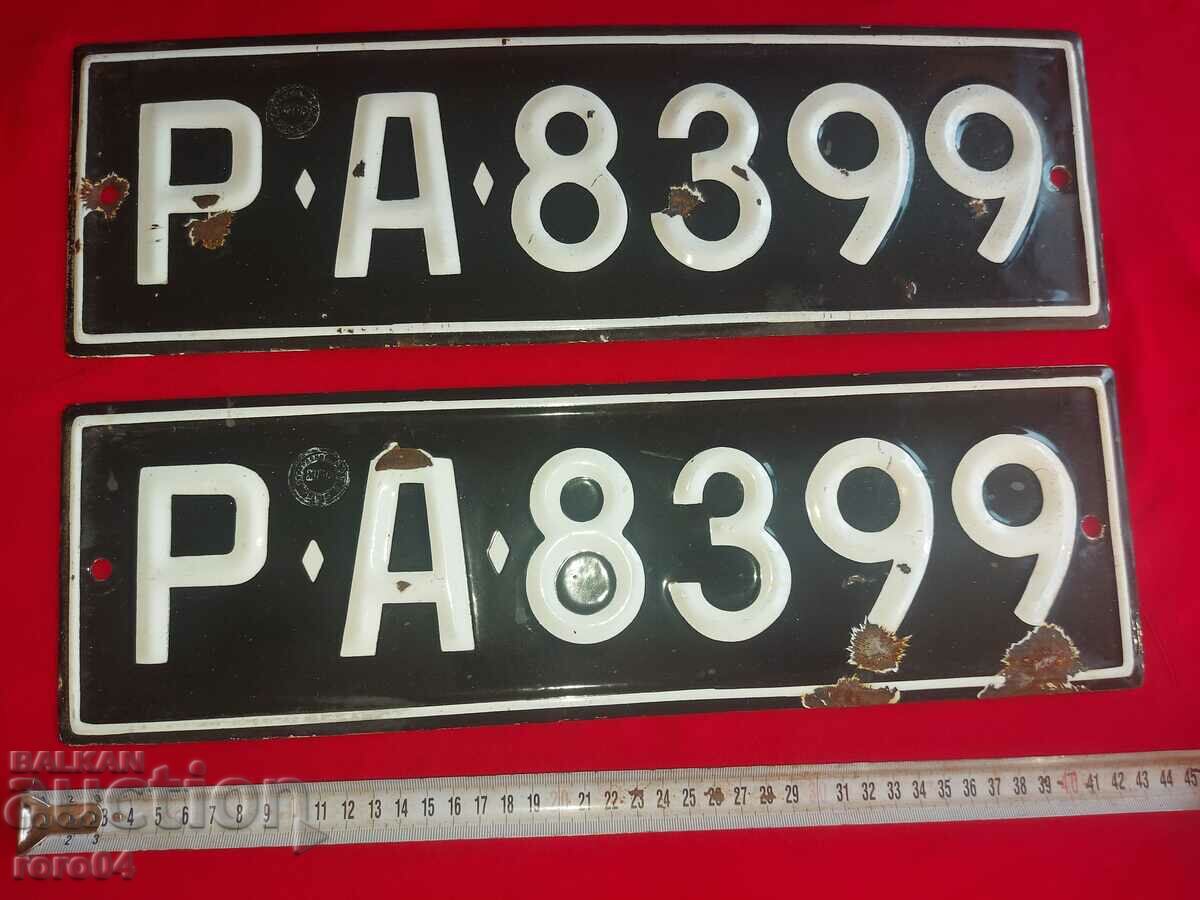 ENAMEL NUMBERS - PAIR - 5 ENAMEL NUMBERS - PAIR - 5