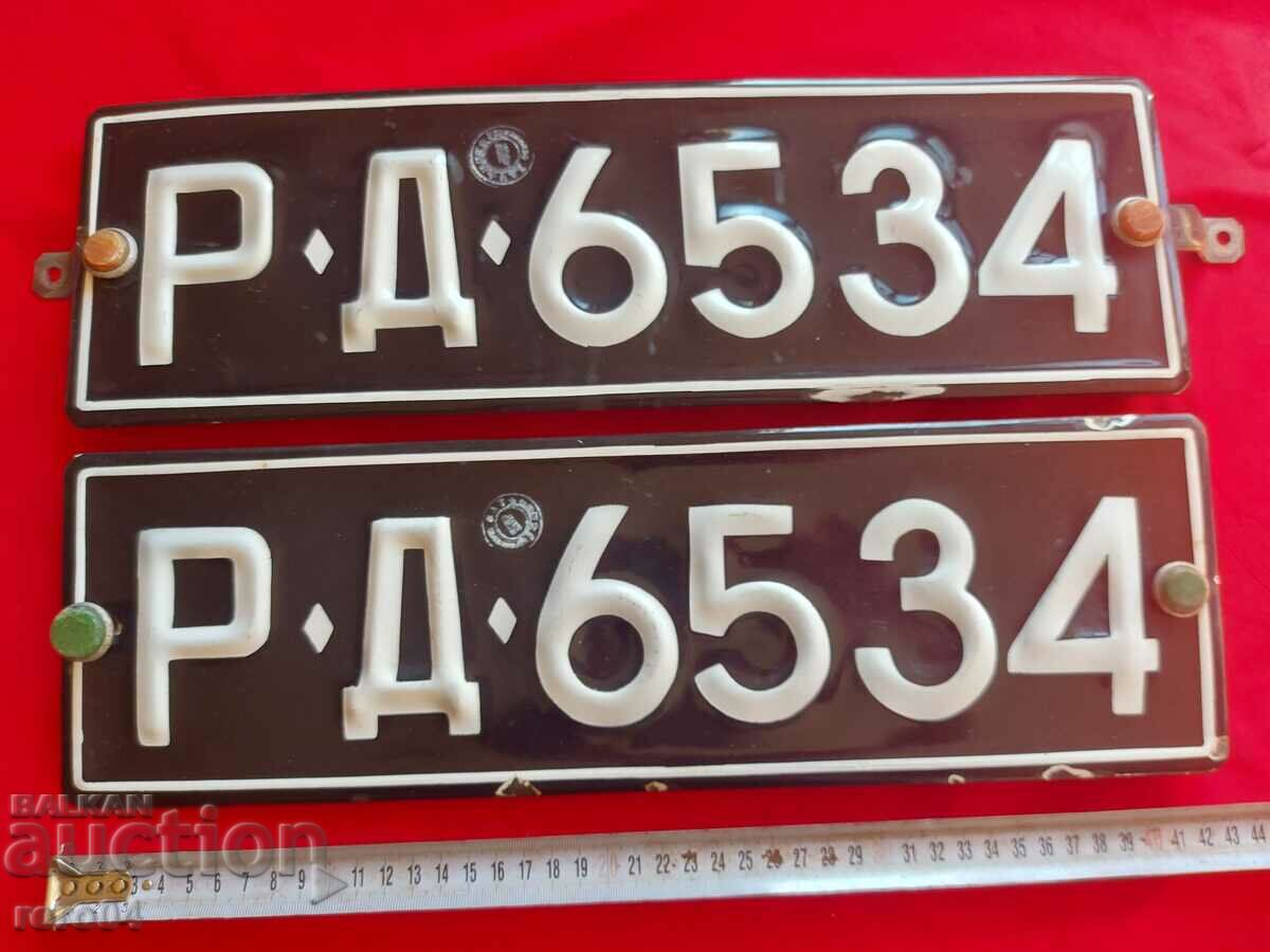 ENAMEL NUMBERS - PAIR - 5 ENAMEL NUMBERS - PAIR - 5