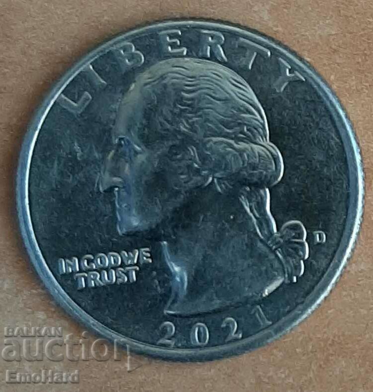 US 1/4 Dollar Washington Crosses Delaware 2021 D with price 2.20 BGN | € 1.12 US 1/4 Dollar Washington Crosses Delaware 2021 D with price 2.20 BGN | € 1.12