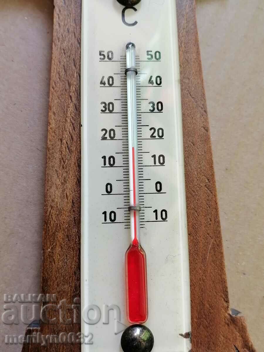 Παλιό βαρόμετρο με θερμόμετρο στις αρχές του 20ου αιώνα - 7