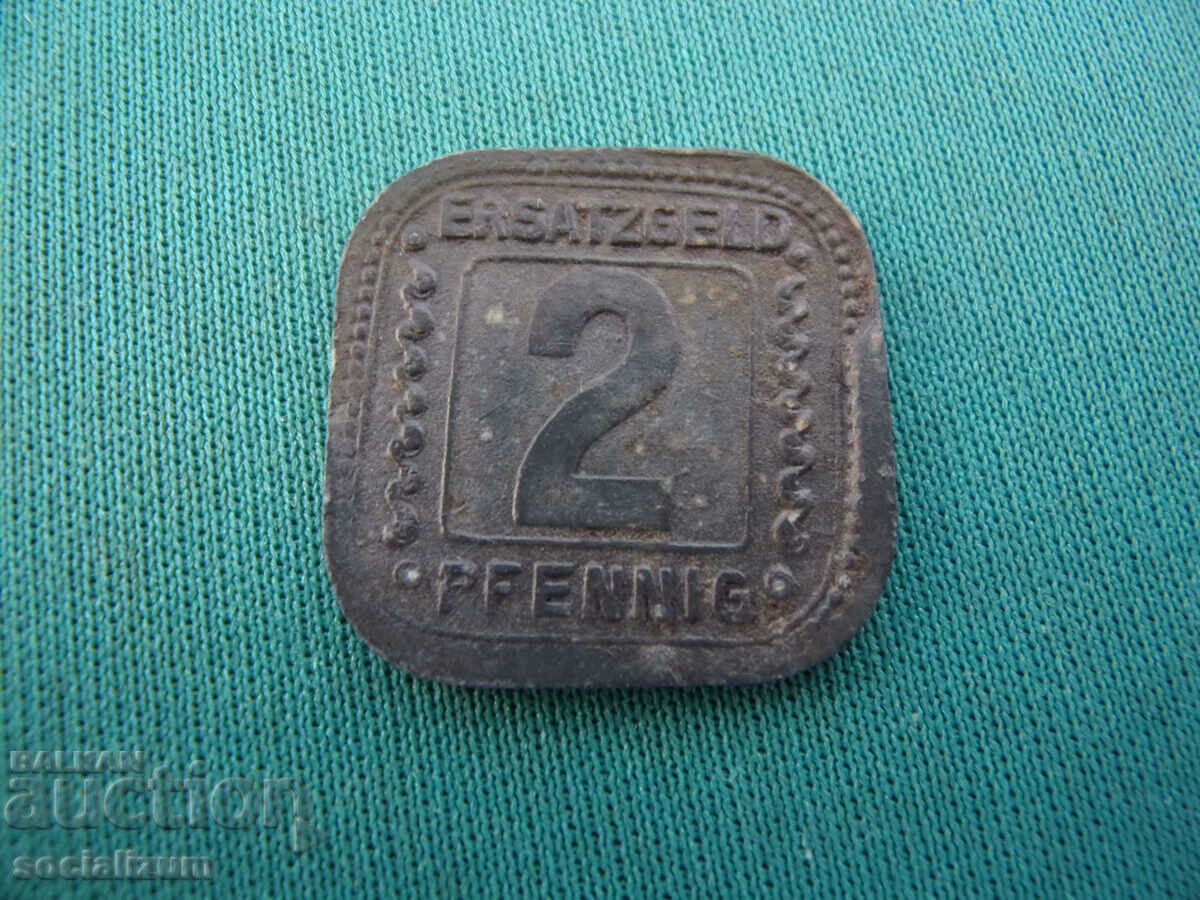 Германия  2  Пфенига  1918  Rare