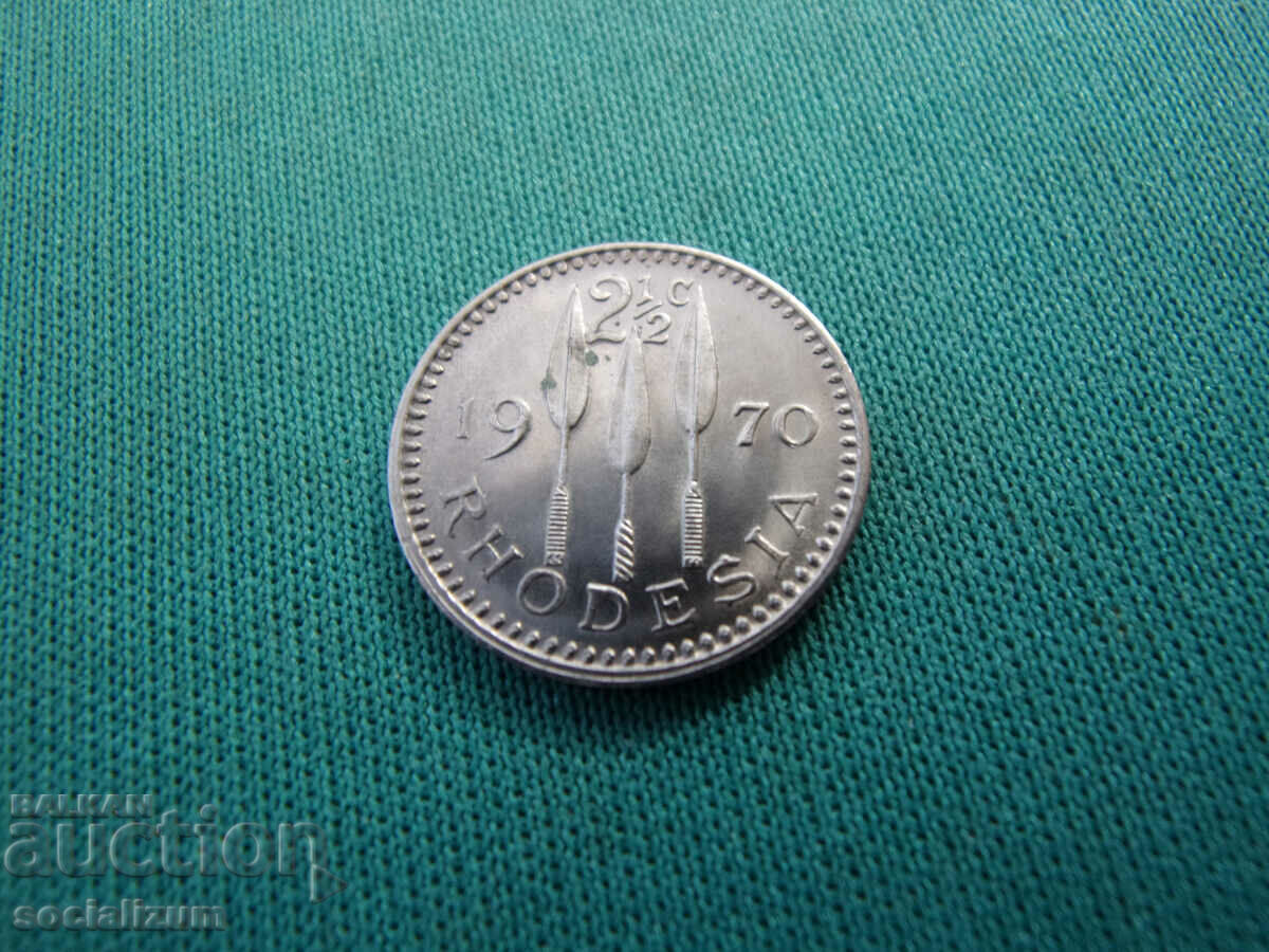 Родезия  2½  Цента  1970  UNC Rare