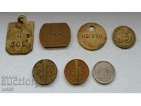 LOT OF 7 OLD BULGARIAN BRONZE TOKENS FOR SALE