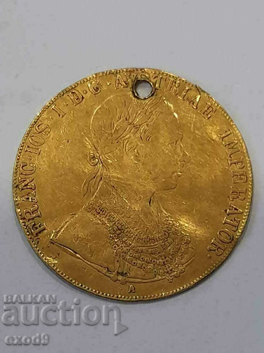 Monedă extrem de rară, Pendar 4 Ducat 1855 / Ferdinand I