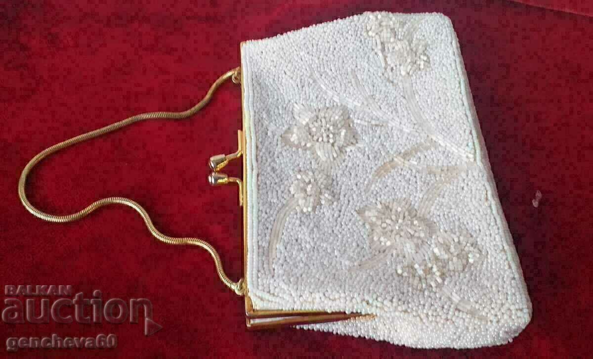 VINTAGE formal bag with white beads with price 50.00 BGN | € 25.56