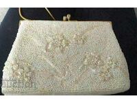 VINTAGE formal bag with white beads