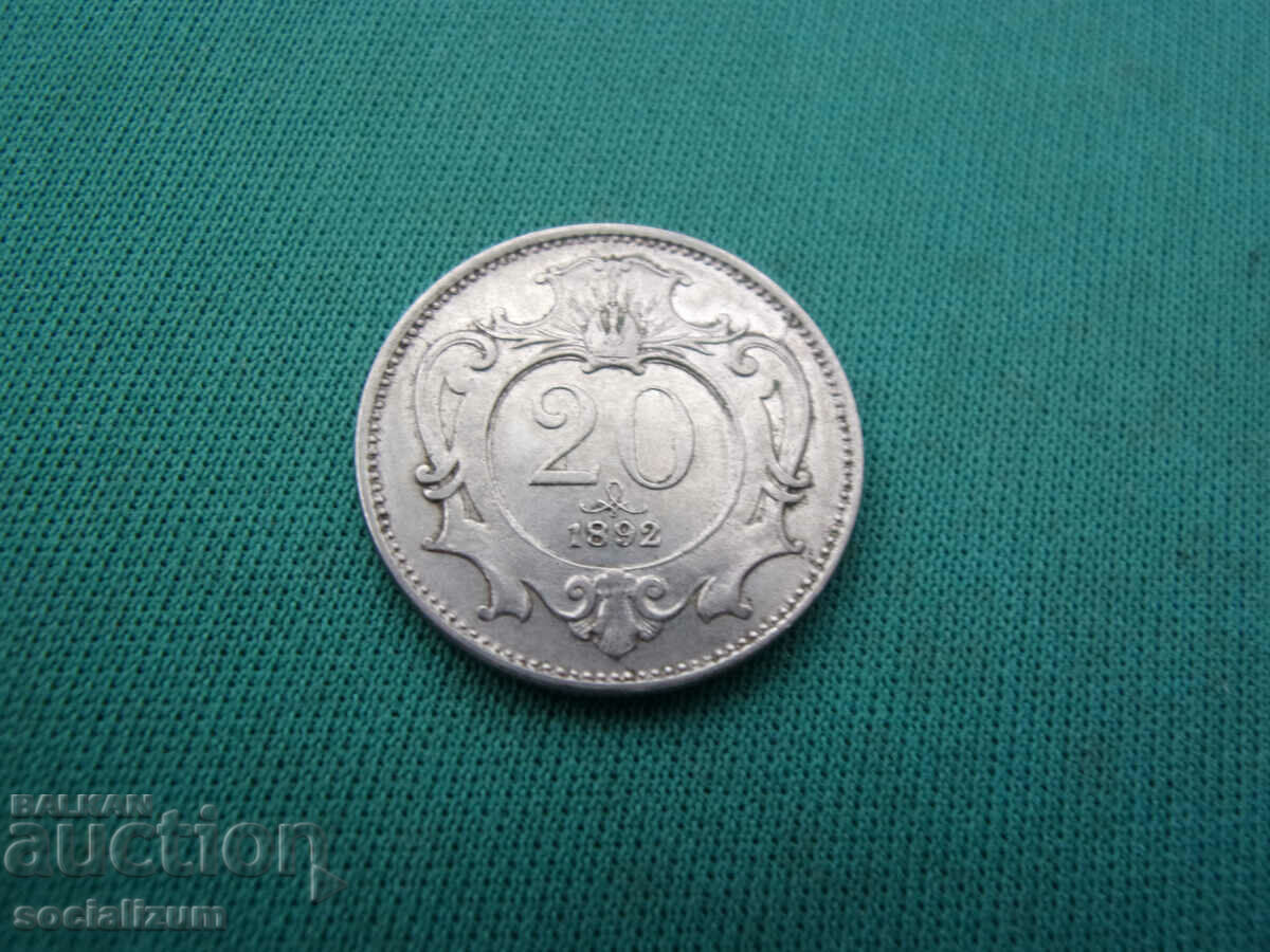 Livrarea Austria 20 Heller 1892 UNC Foarte rar