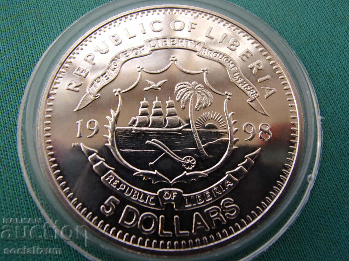Liberia 5 Dollars 1998 UNC Rare με τιμή € 17.90 | 35.01 BGN