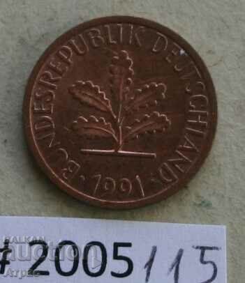 1 pfennig 1991 D FRG με τιμή € 0.31 | 0.61 BGN