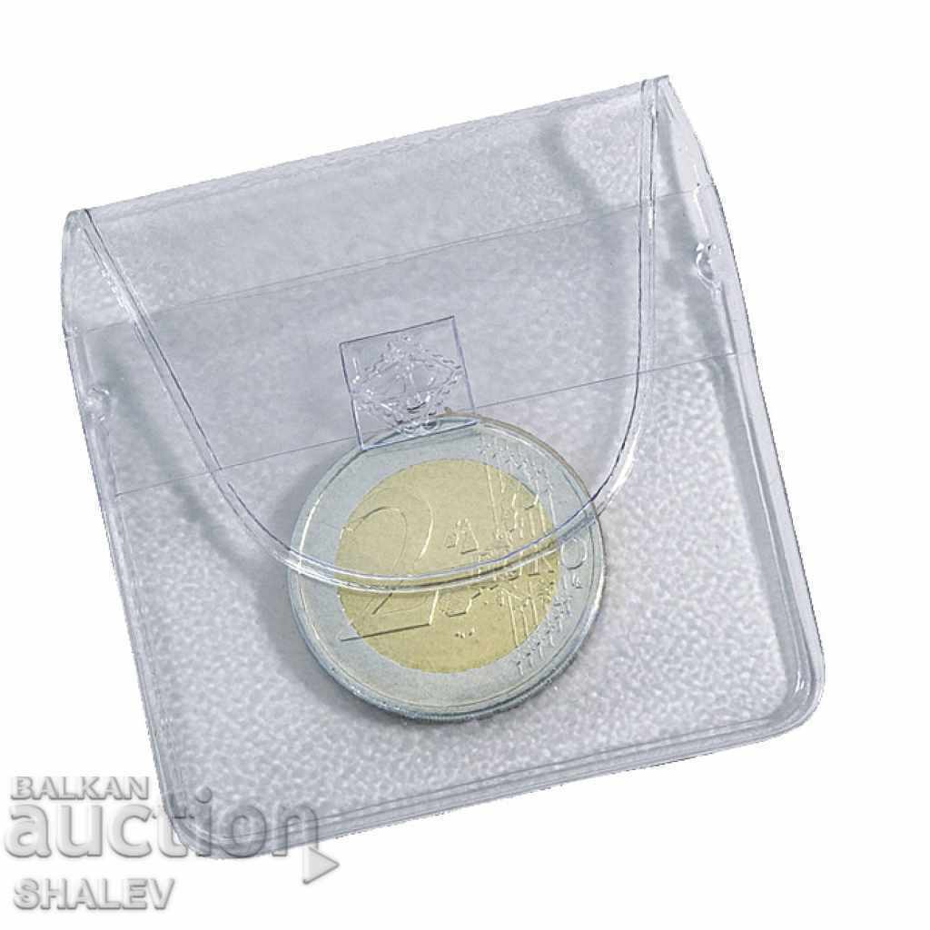 Transparent packaging for coins up to 46 mm single - 100 pcs/pack.