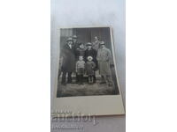 Photo Sofia Officer men and two children in front of Customs 1934