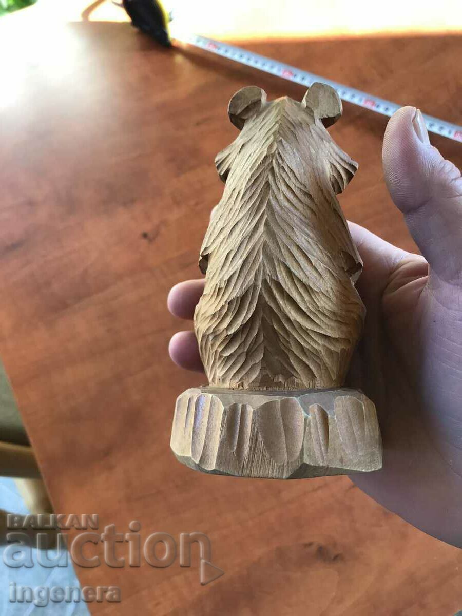 PLASTIC WOOD CARVING ART BEAR WOOD STATUETTE FIGURE - 6 PLASTIC WOOD CARVING ART BEAR WOOD STATUETTE FIGURE - 6