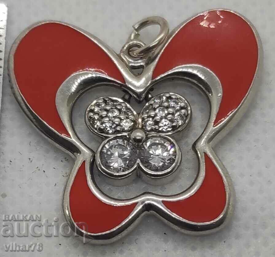 Branded silver pendant